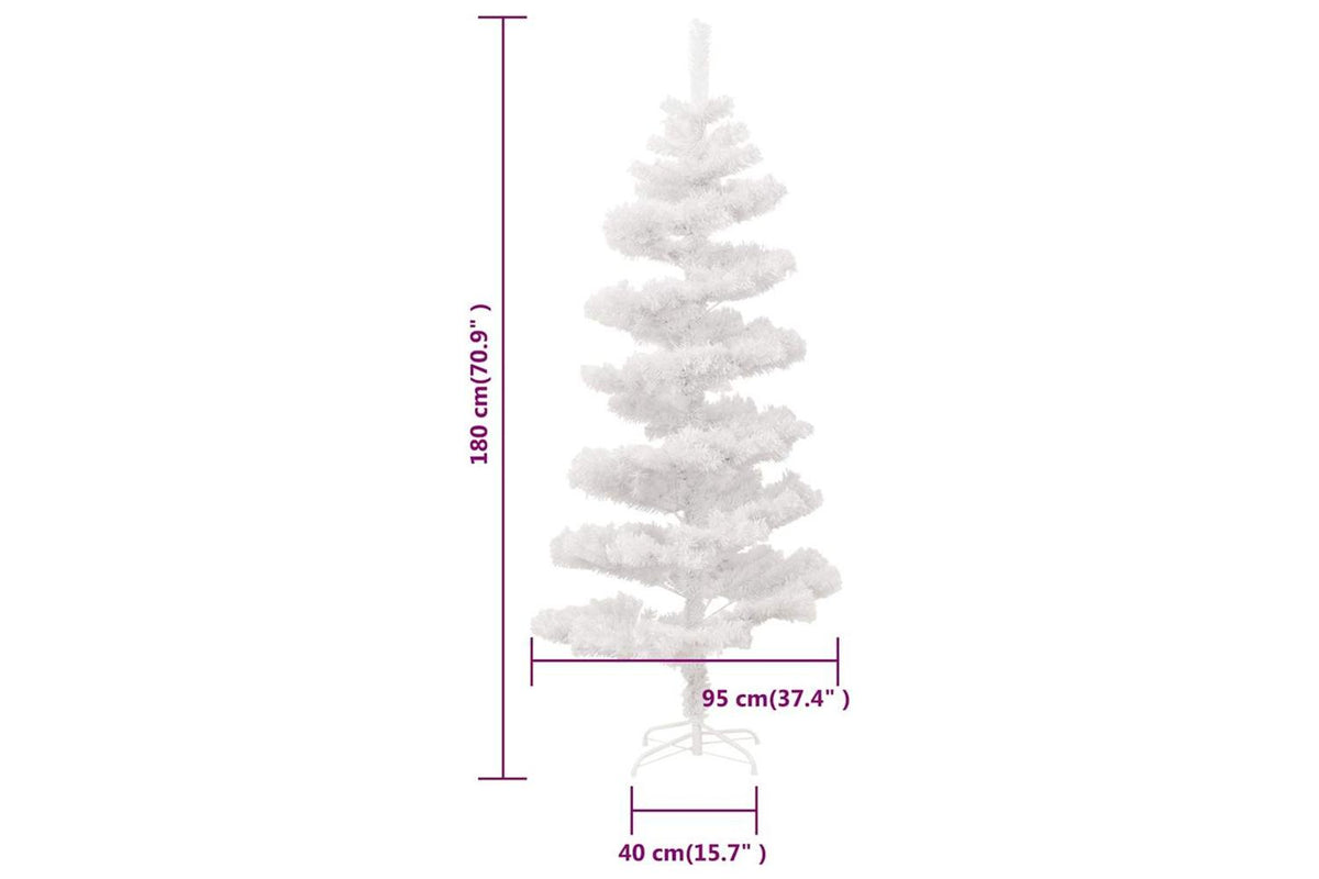 Vidaxl Swirl Pre-lit Christmas Tree With Stand White 180 Cm Pvc-10