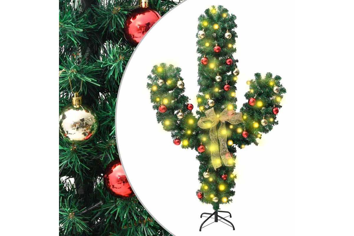 Vidaxl Christmas Cactus With Stand And Led Green 180 Cm Pvc