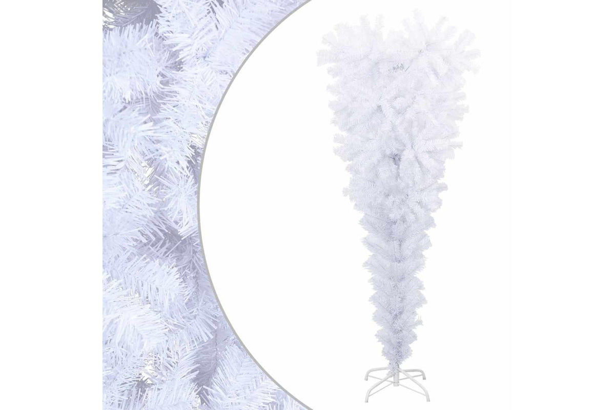 Vidaxl Upside-down Artificial Christmas Tree With Stand White 120 Cm
