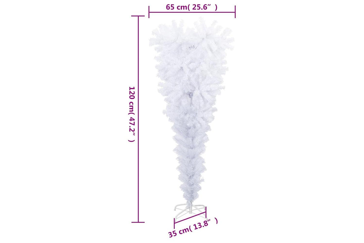 Vidaxl Upside-down Artificial Christmas Tree With Stand White 120 Cm-7