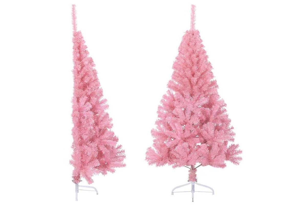 Vidaxl Artificial Half Christmas Tree With Stand Pink 150 Cm Pvc-2