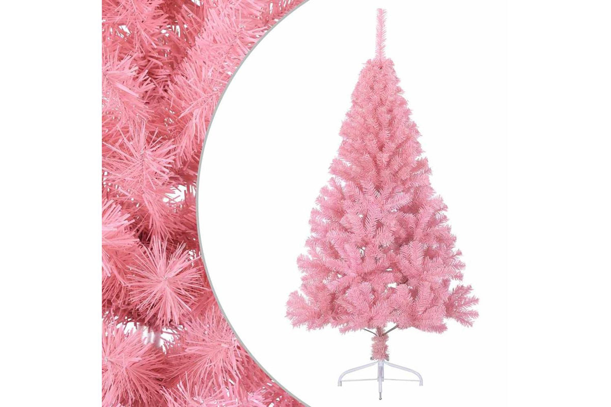 Vidaxl Artificial Half Christmas Tree With Stand Pink 150 Cm Pvc-3