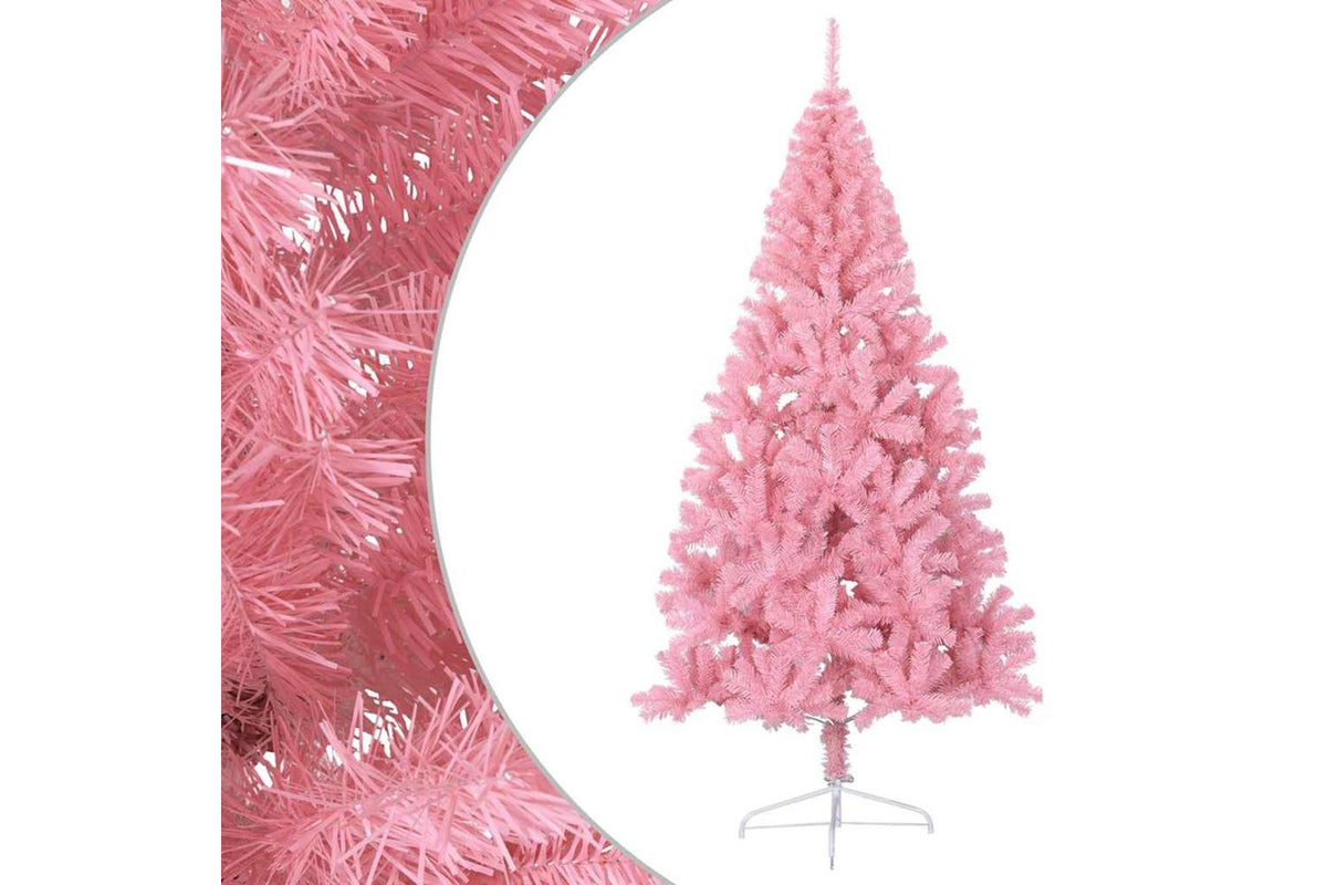 Vidaxl Artificial Half Christmas Tree With Stand Pink 210 Cm Pvc-3