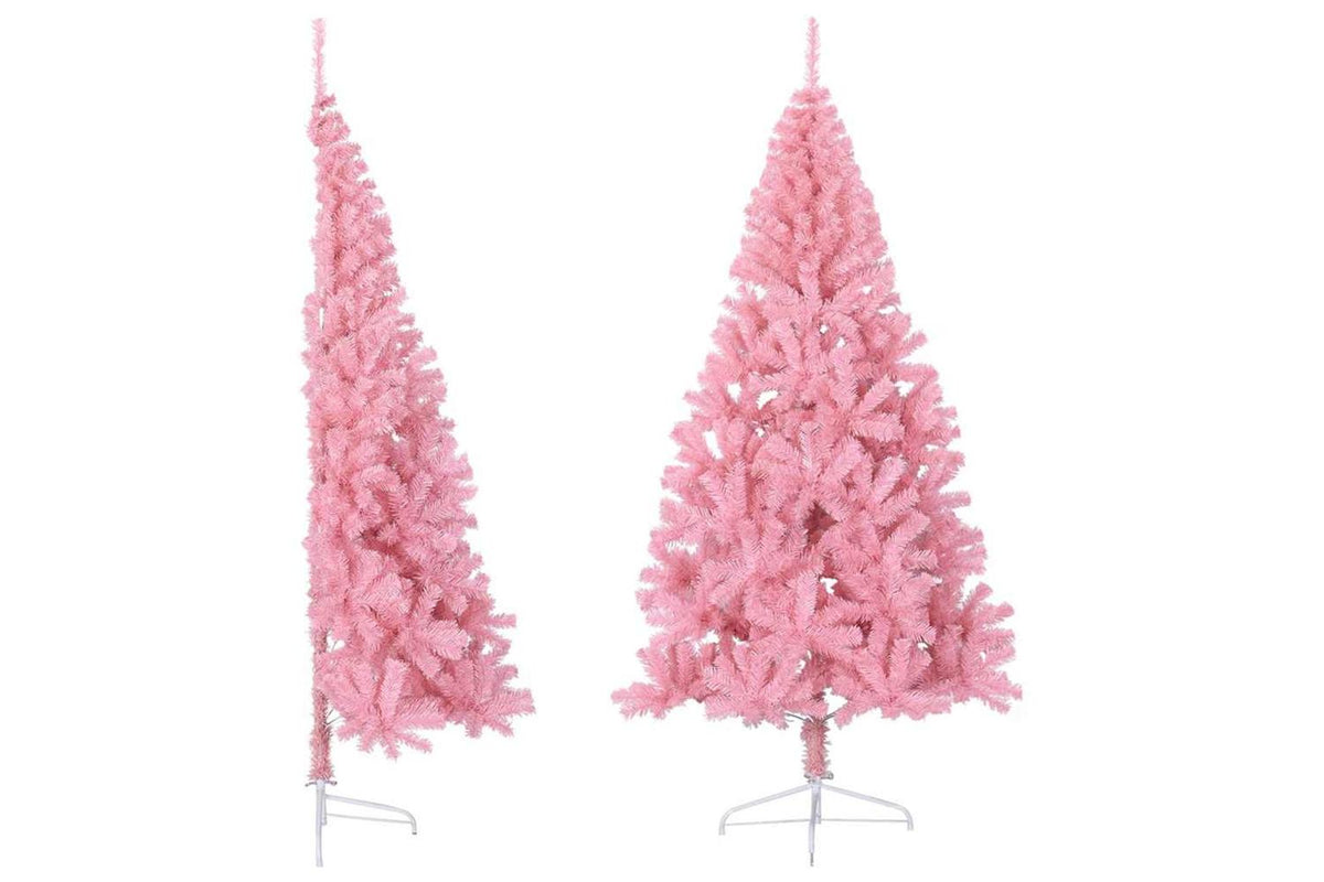 Vidaxl Artificial Half Christmas Tree With Stand Pink 240 Cm Pvc