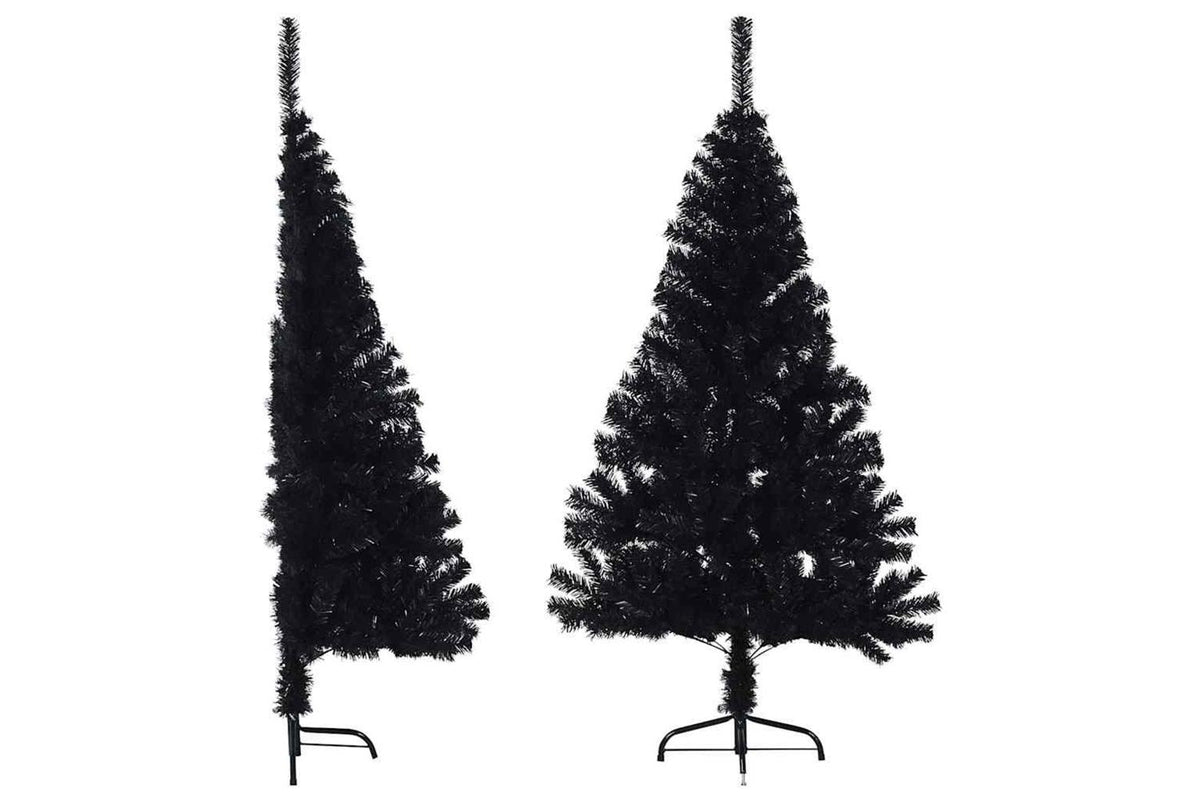 Vidaxl Artificial Half Christmas Tree With Stand Black 150 Cm Pvc