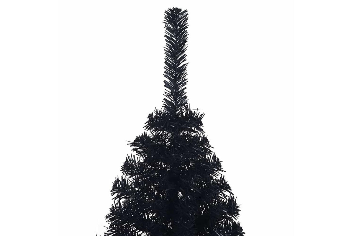 Vidaxl Artificial Half Christmas Tree With Stand Black 150 Cm Pvc-7