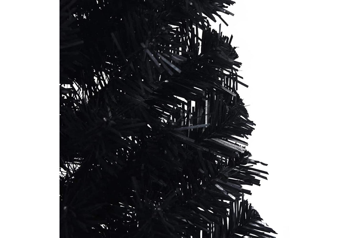 Vidaxl Artificial Half Christmas Tree With Stand Black 150 Cm Pvc-8
