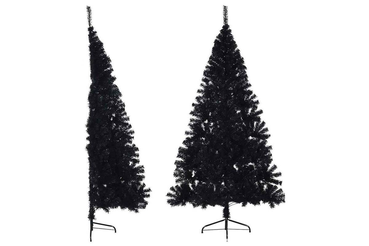 Vidaxl Artificial Half Christmas Tree With Stand Black 180 Cm Pvc