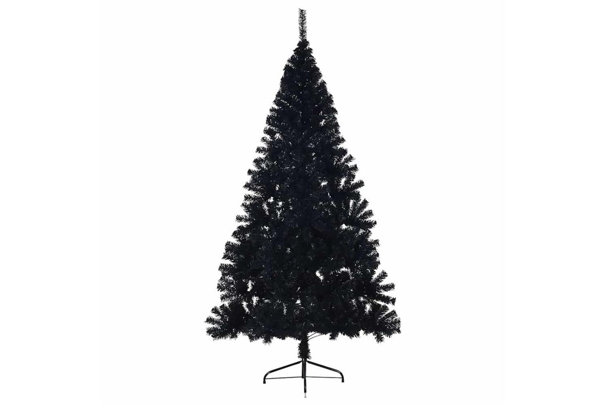 Vidaxl Artificial Half Christmas Tree With Stand Black 180 Cm Pvc-4