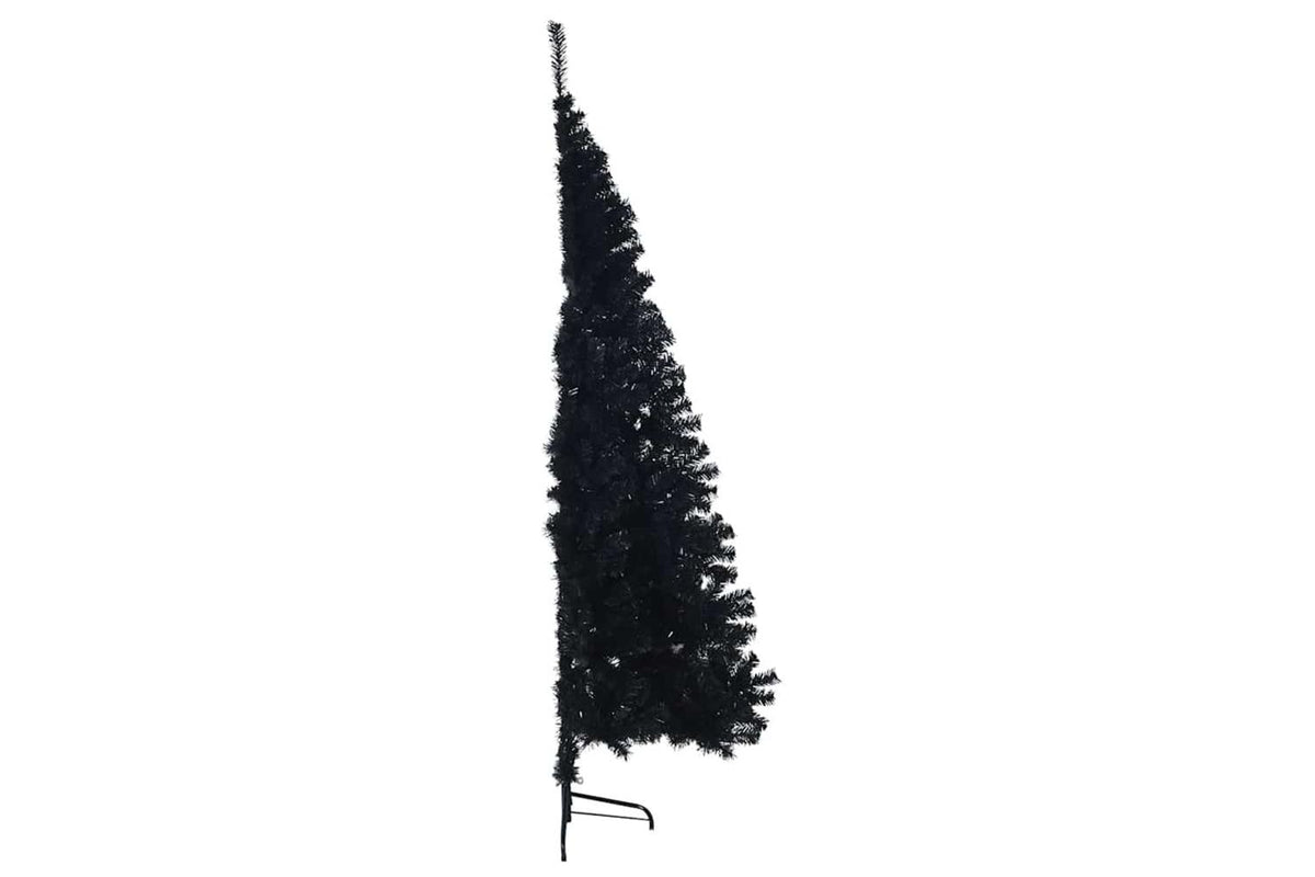Vidaxl Artificial Half Christmas Tree With Stand Black 180 Cm Pvc-5