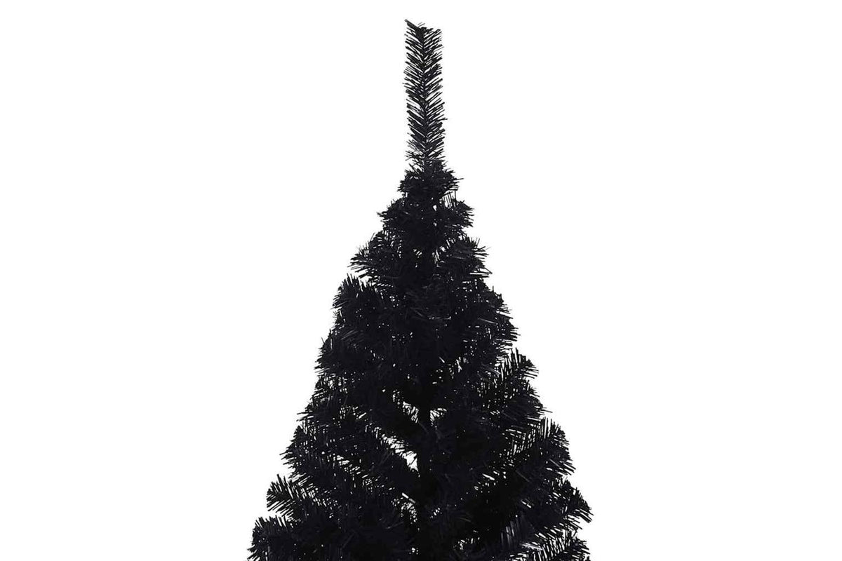 Vidaxl Artificial Half Christmas Tree With Stand Black 180 Cm Pvc-6