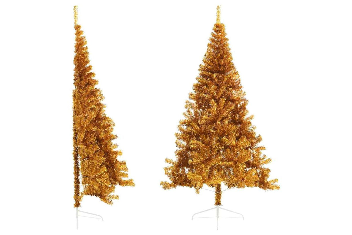 Vidaxl Artificial Half Christmas Tree With Stand Gold 240 Cm Pet
