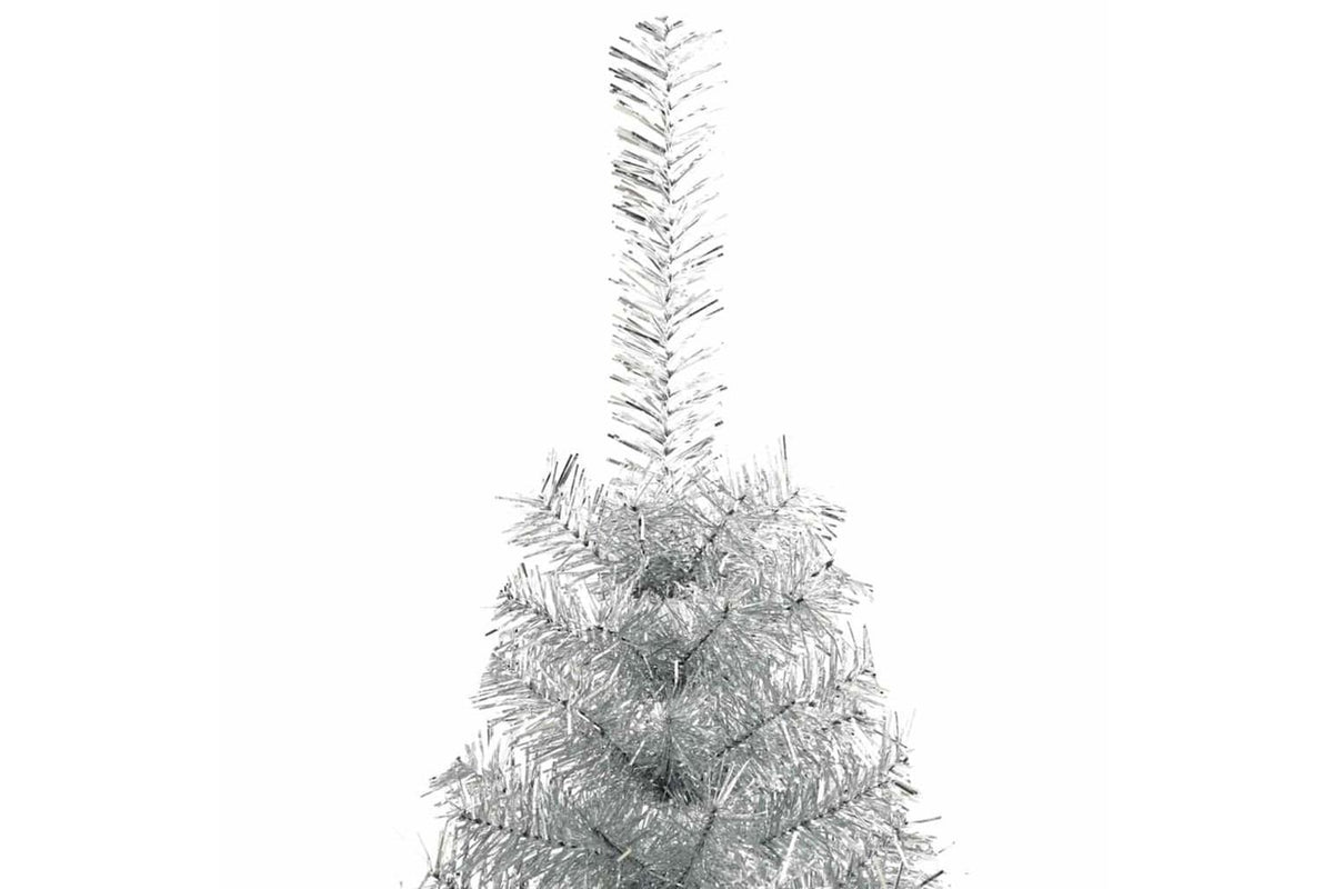Vidaxl Artificial Half Christmas Tree With Stand Silver 210 Cm Pet-5