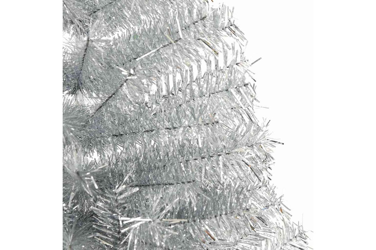 Vidaxl Artificial Half Christmas Tree With Stand Silver 210 Cm Pet-6