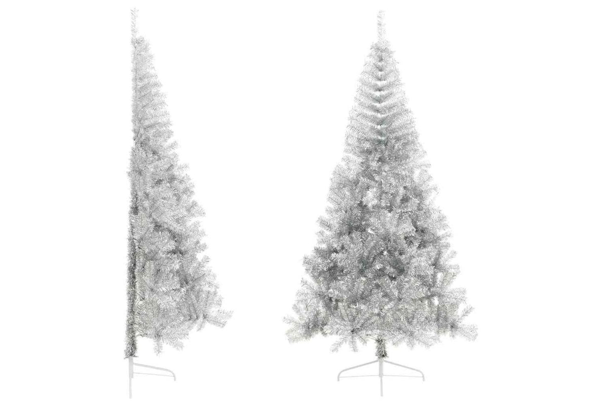 Vidaxl Artificial Half Christmas Tree With Stand Silver 240 Cm Pet-2