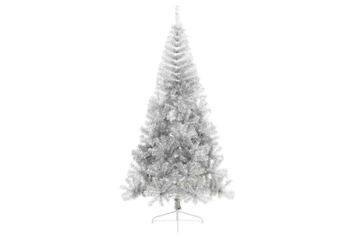 Vidaxl Artificial Half Christmas Tree With Stand Silver 240 Cm Pet-3