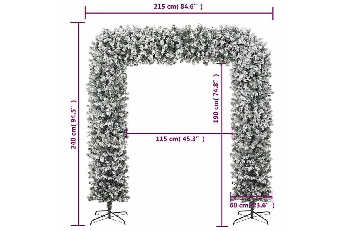 Vidaxl Christmas Tree Arch With Flocked Snow 240 Cm-6