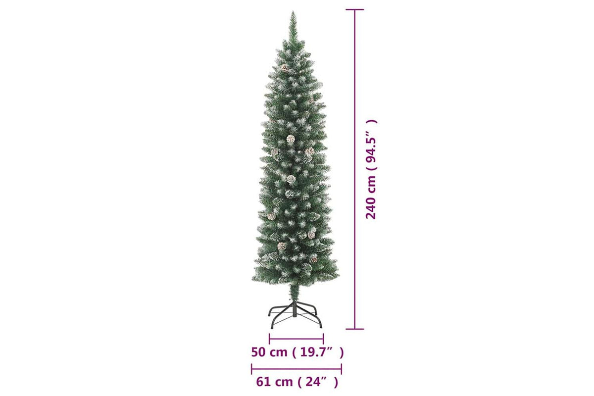 Vidaxl Artificial Slim Christmas Tree With Stand 240 Cm Pvc-8