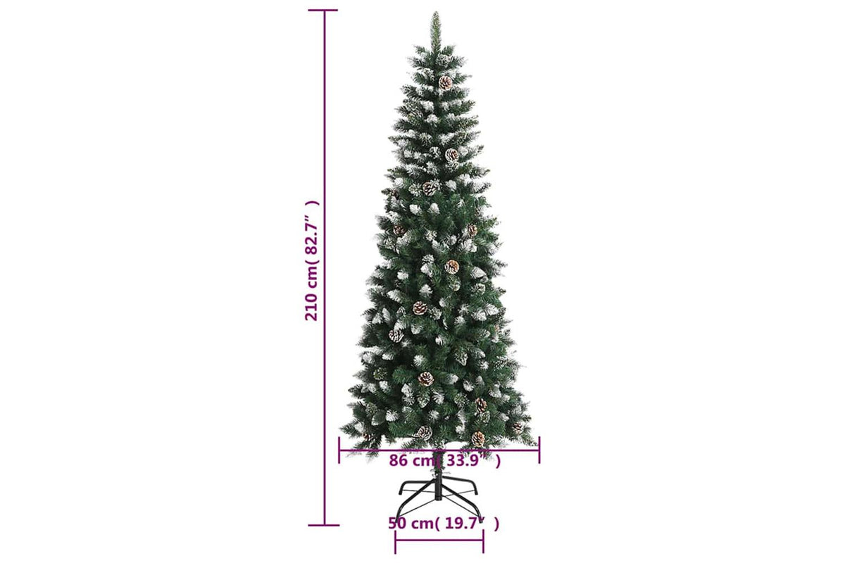 Vidaxl Artificial Christmas Tree With Stand Green 210 Cm Pvc-9