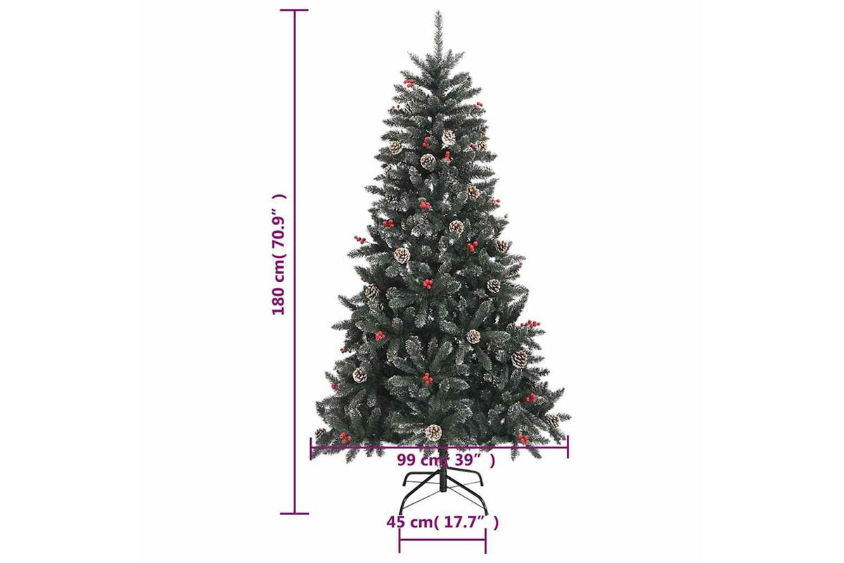 Vidaxl Artificial Christmas Tree With Stand Green 180 Cm Pvc-9