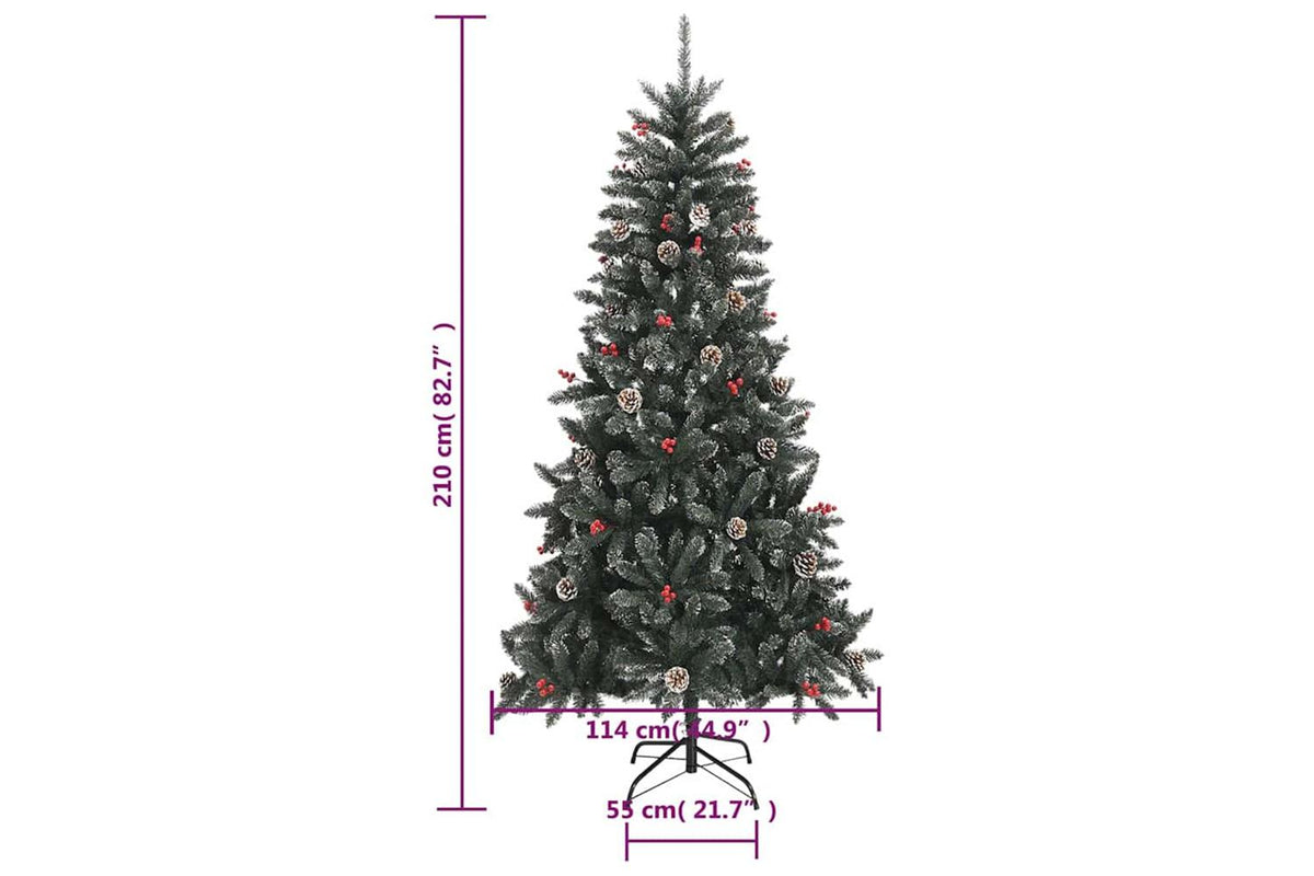 Vidaxl Artificial Christmas Tree With Stand Green 210 Cm Pvc-9