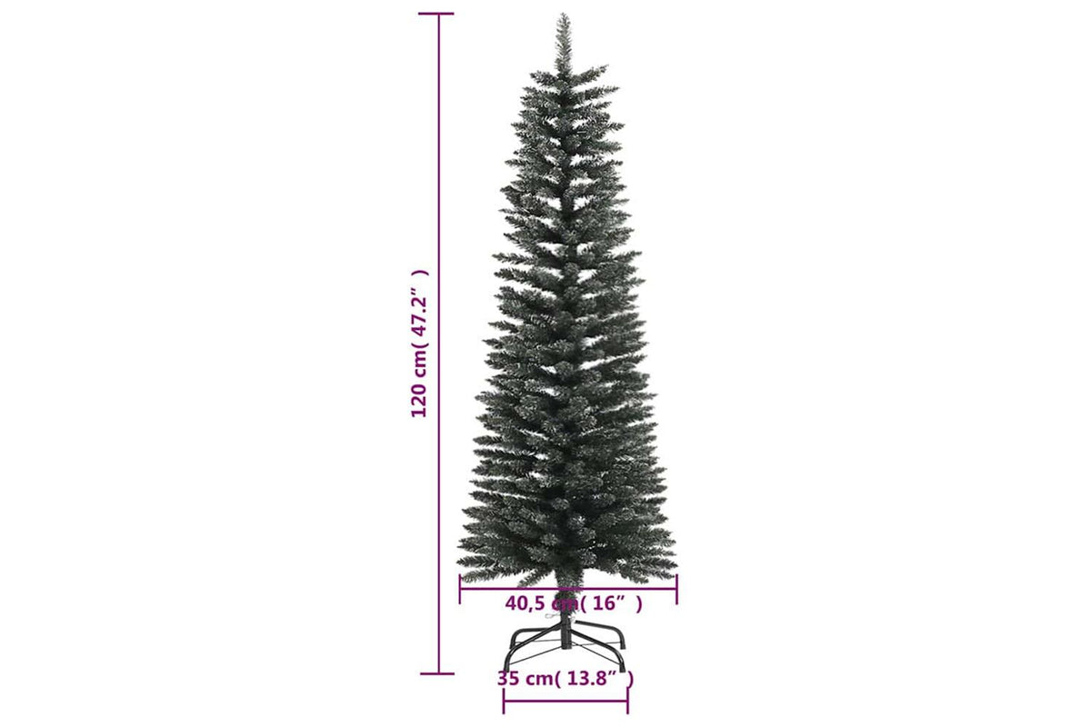 Vidaxl Artificial Slim Christmas Tree With Stand Green 120 Cm Pvc-7