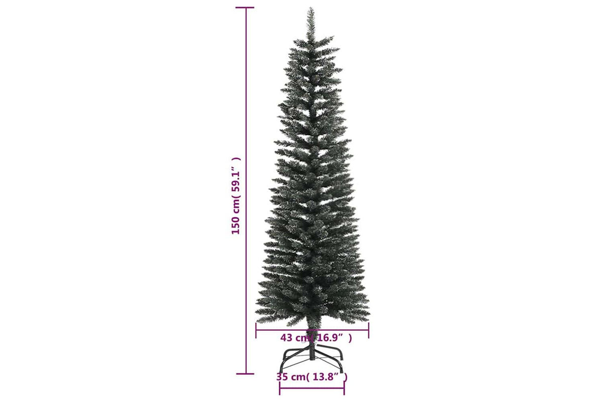 Vidaxl Artificial Slim Christmas Tree With Stand Green 150 Cm Pvc-8