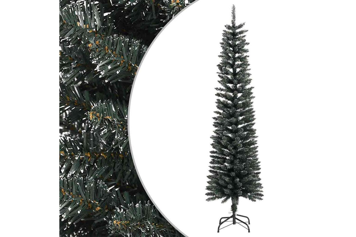 Vidaxl Artificial Slim Christmas Tree With Stand Green 180 Cm Pvc-2
