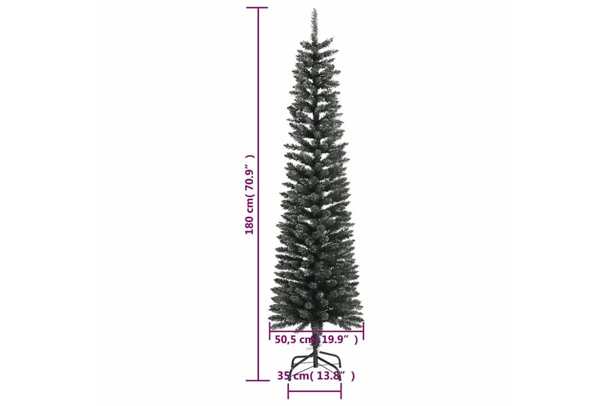 Vidaxl Artificial Slim Christmas Tree With Stand Green 180 Cm Pvc-8