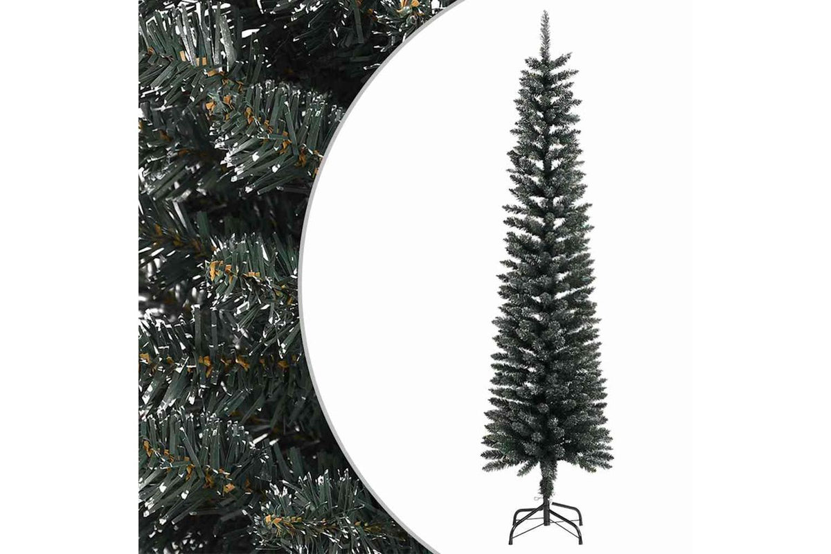 Vidaxl Artificial Slim Christmas Tree With Stand Green 210 Cm Pvc