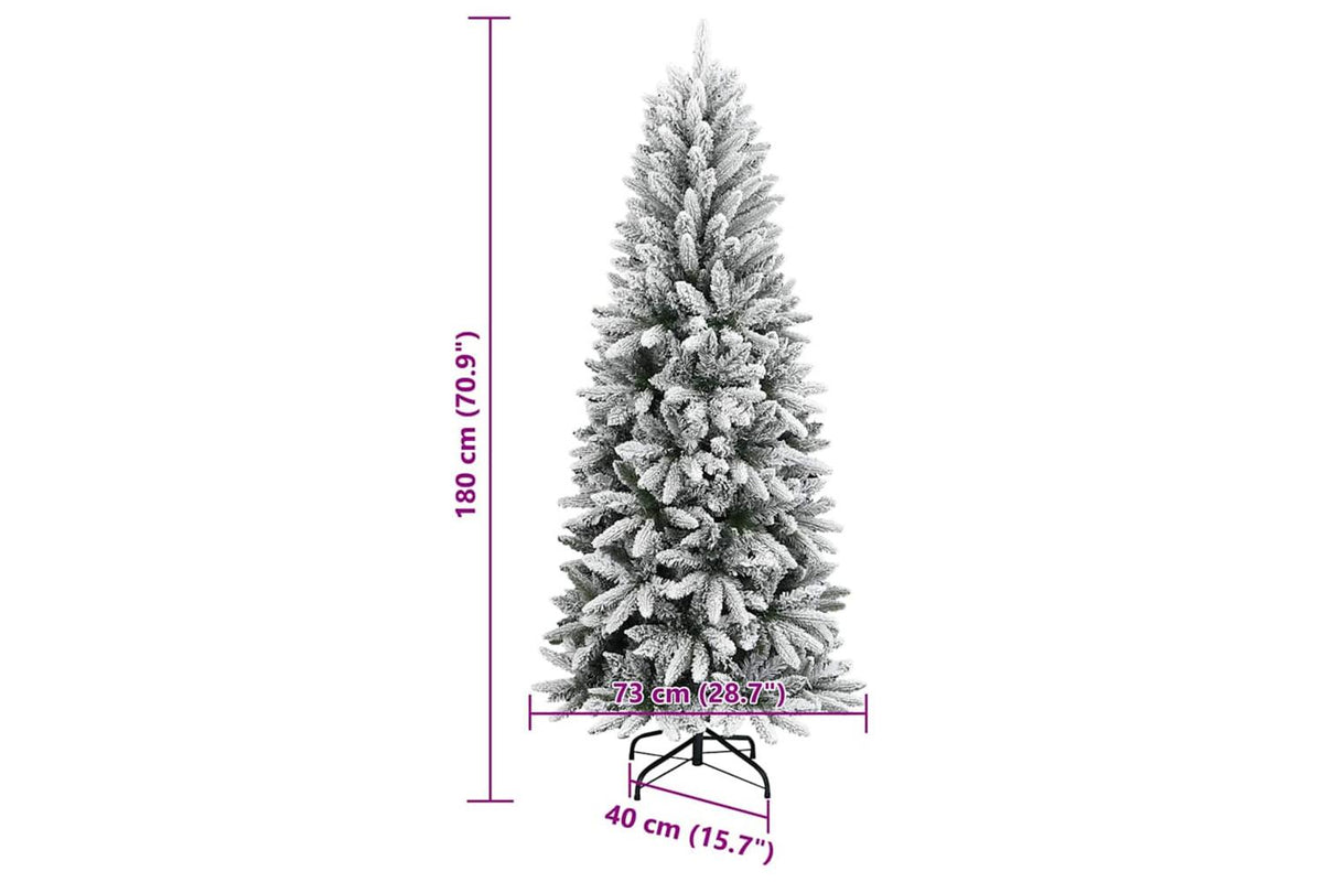 Vidaxl Artificial Christmas Tree With Flocked Snow 180 Cm Pvc-8