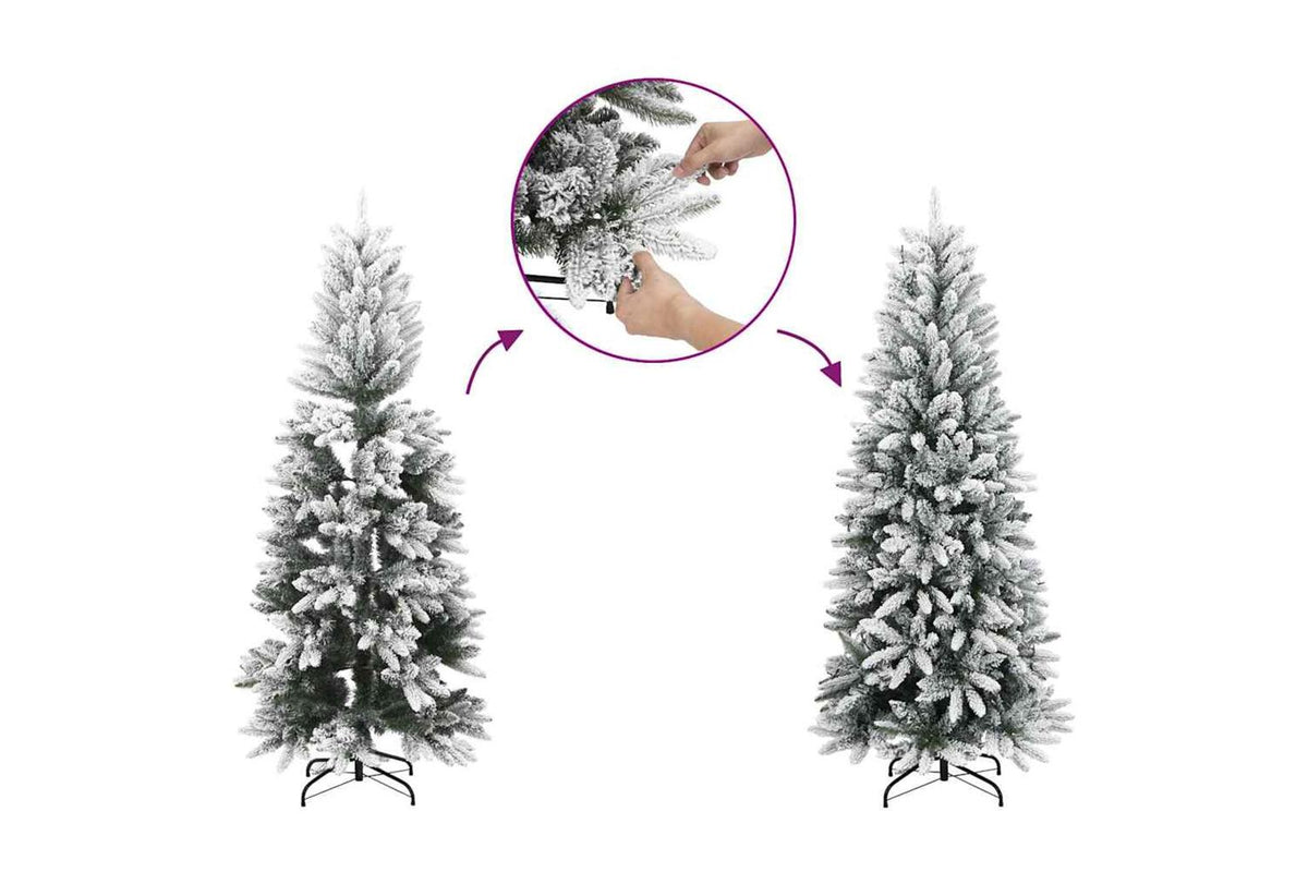 Vidaxl Artificial Christmas Tree With Flocked Snow 210 Cm Pvc-7