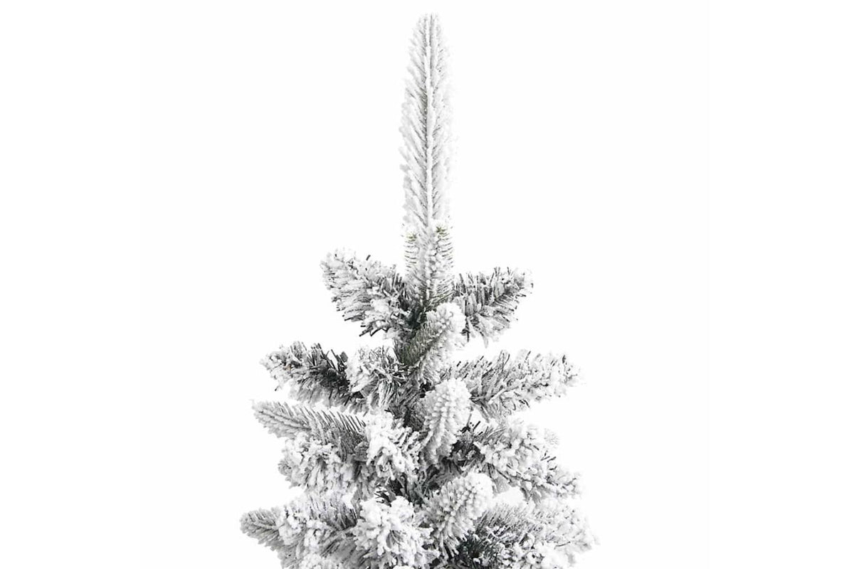 Vidaxl Artificial Slim Christmas Tree With Flocked Snow 180 Cm Pvc-3
