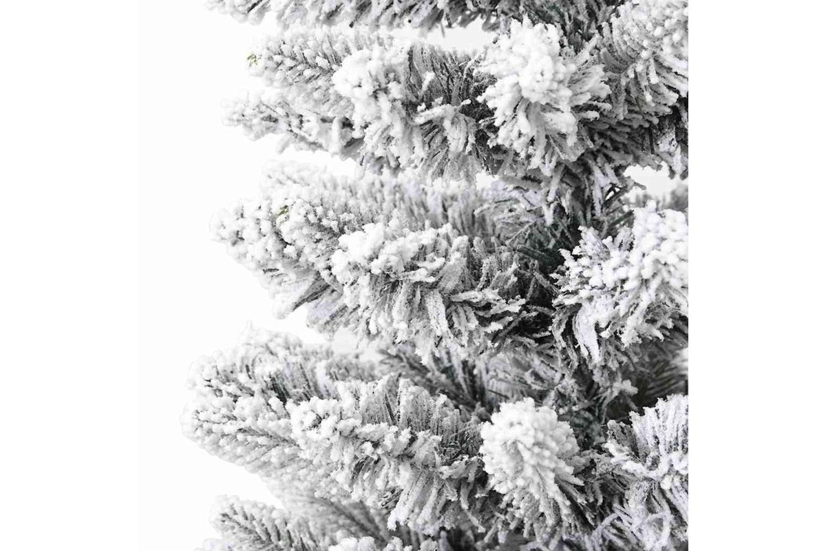 Vidaxl Artificial Slim Christmas Tree With Flocked Snow 180 Cm Pvc-4