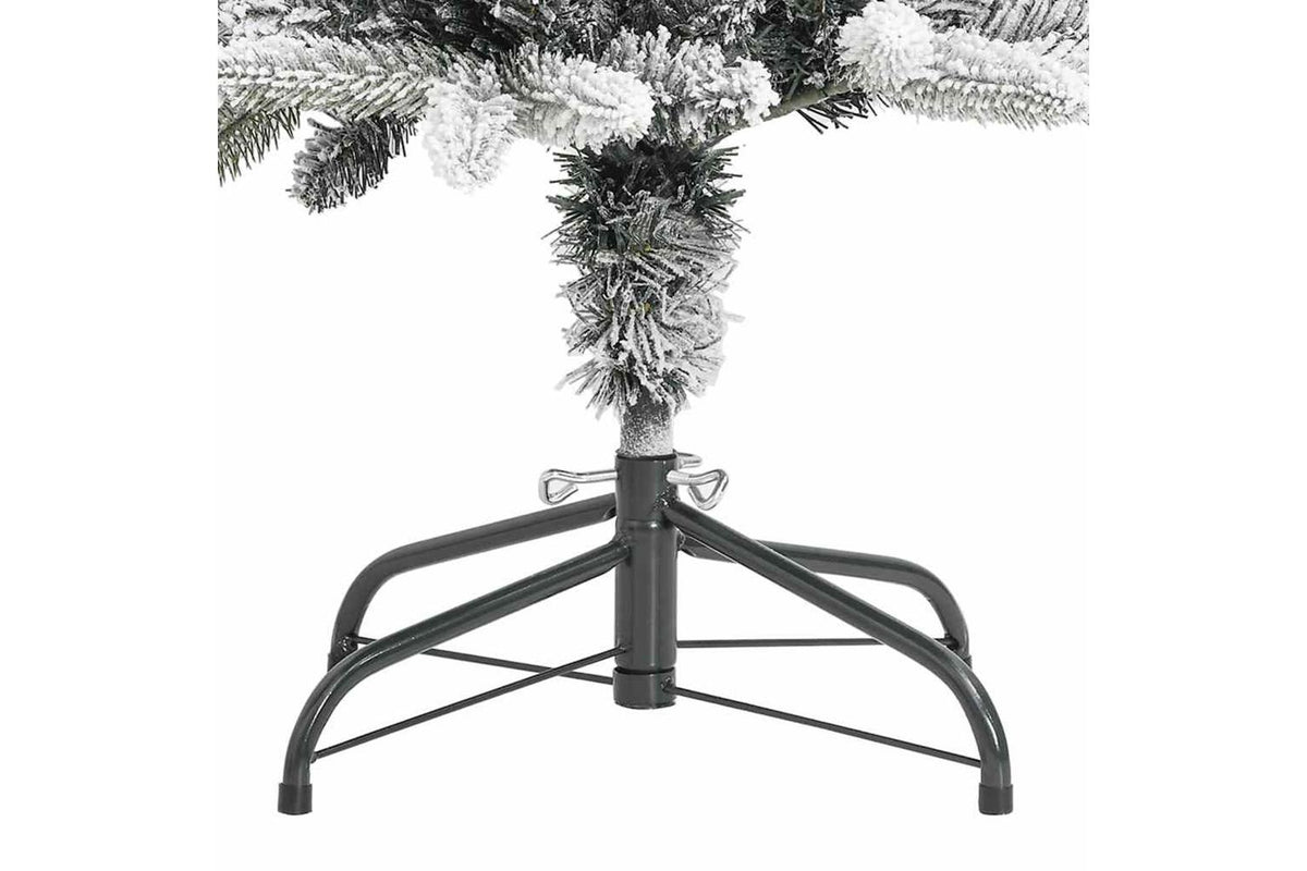 Vidaxl Artificial Slim Christmas Tree With Flocked Snow 180 Cm Pvc-5