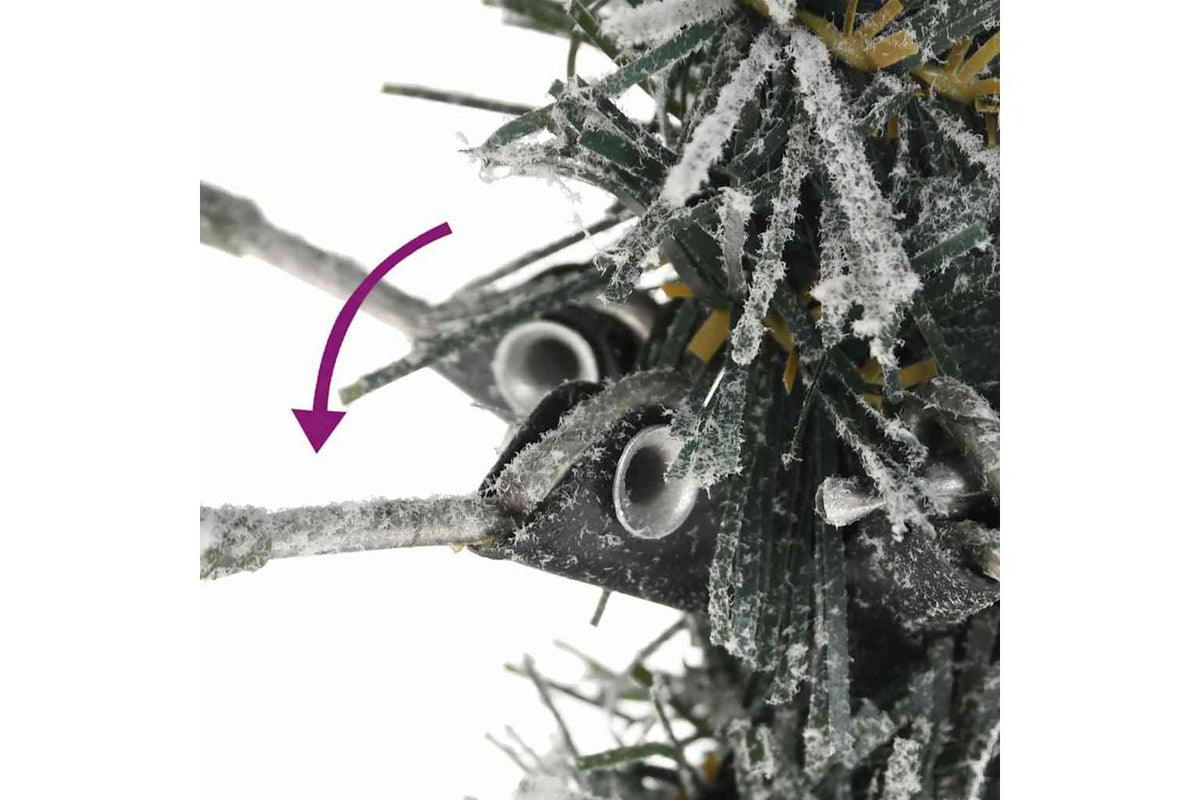 Vidaxl Artificial Slim Christmas Tree With Flocked Snow 180 Cm Pvc-8