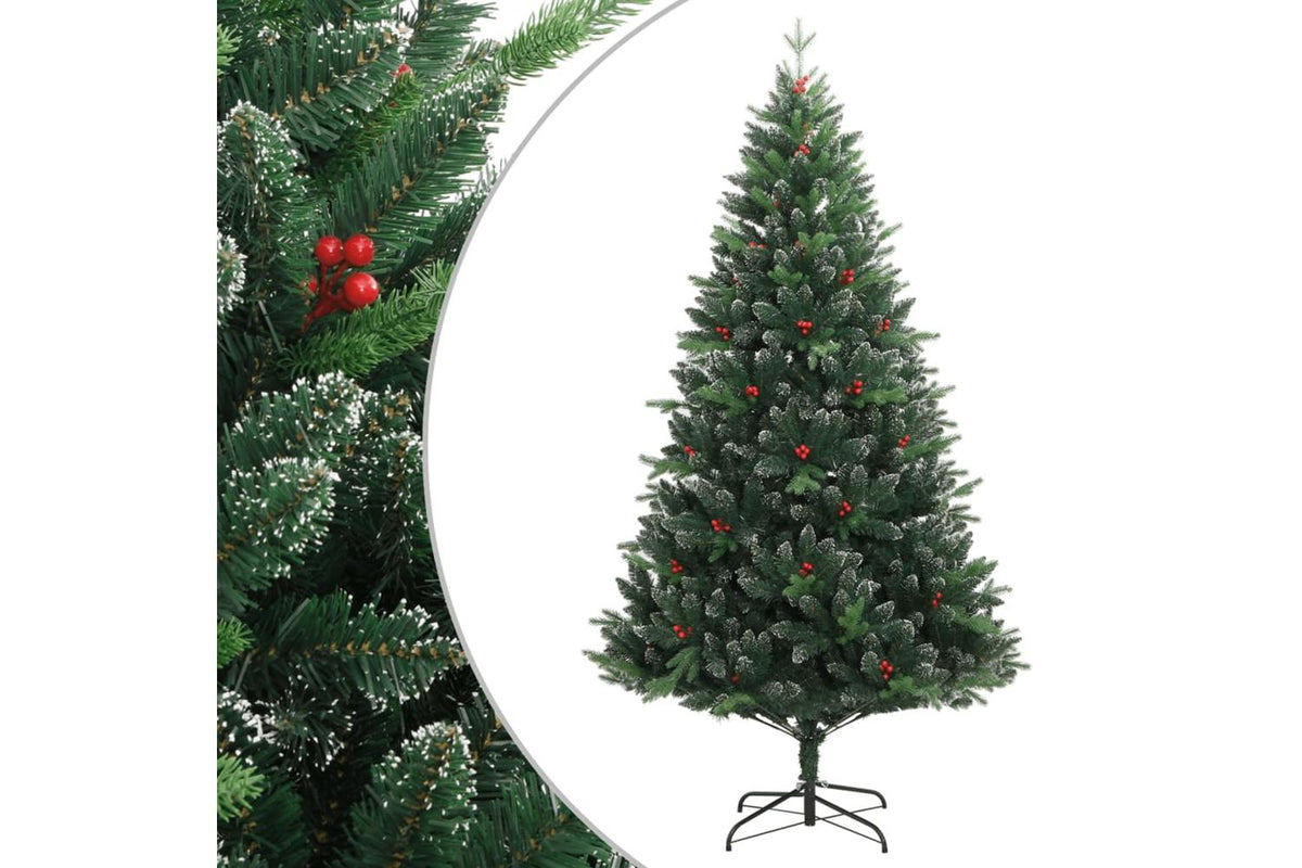 Vidaxl Artificial Hinged Christmas Tree With Red Berries 120 Cm