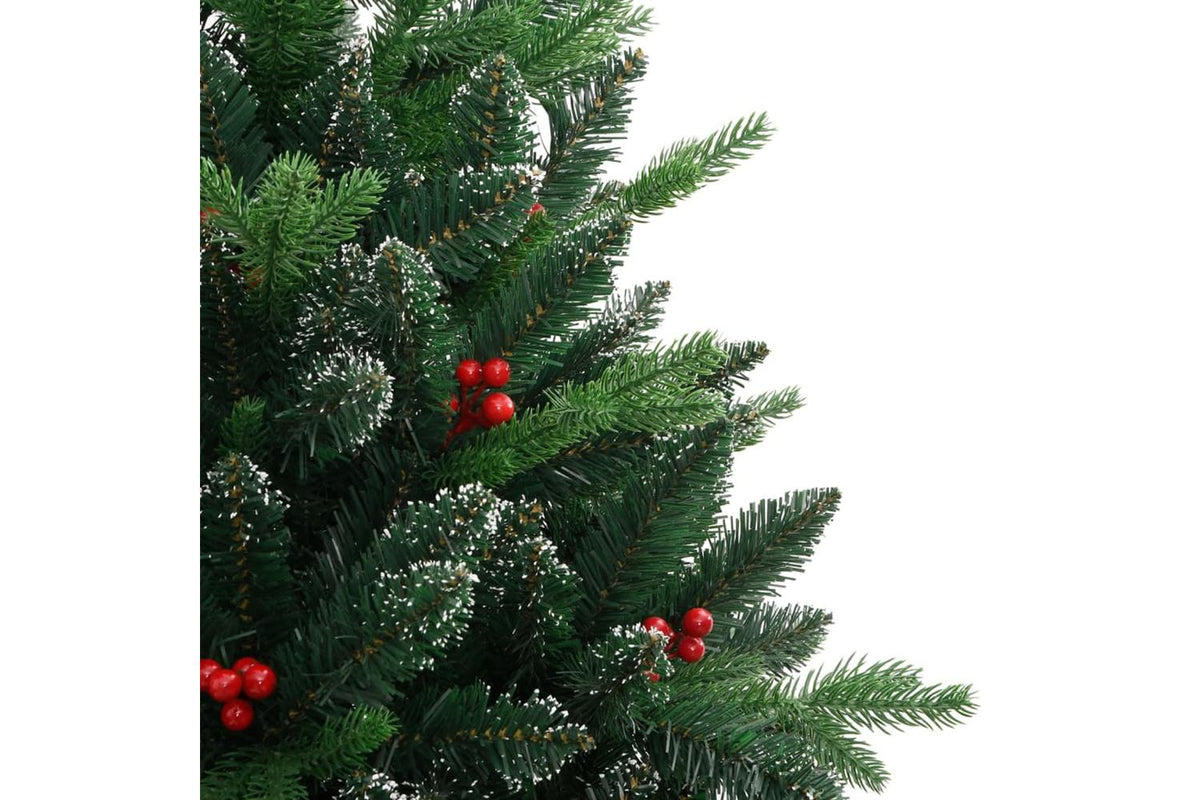 Vidaxl Artificial Hinged Christmas Tree With Red Berries 240 Cm-4