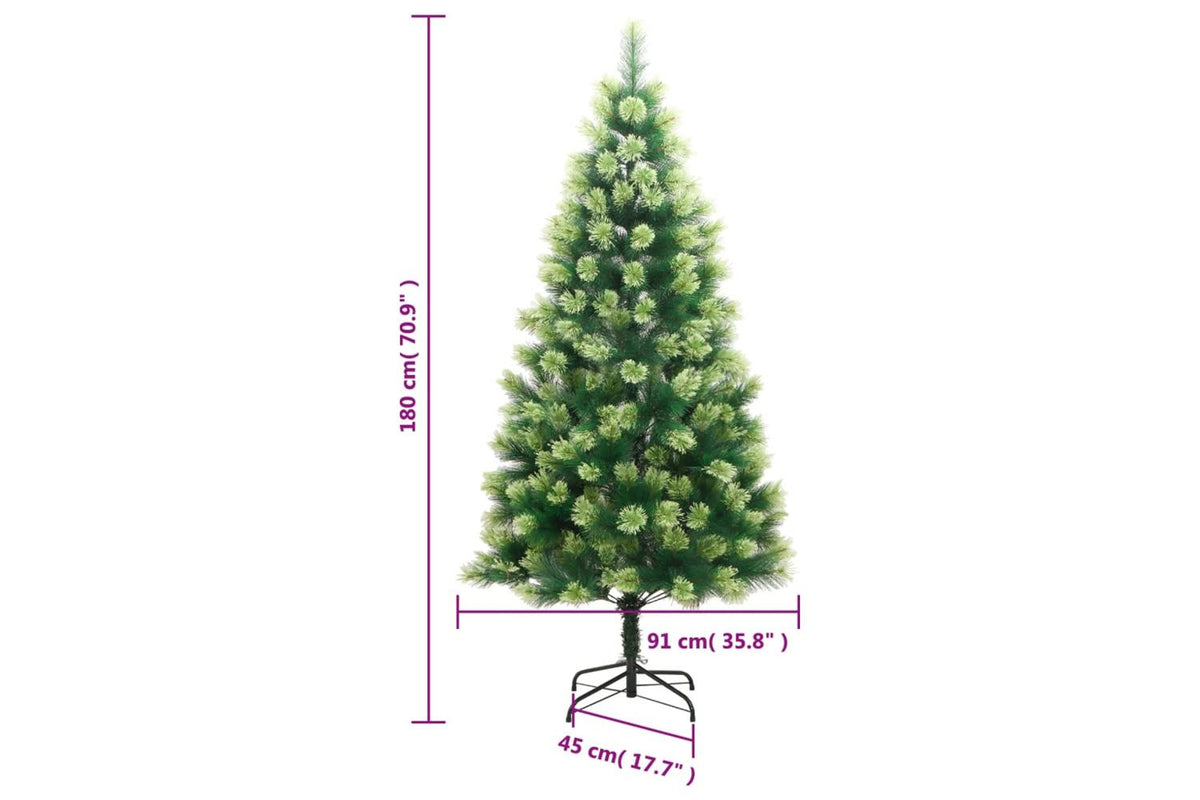 Vidaxl Artificial Hinged Christmas Tree With Stand 180 Cm-9