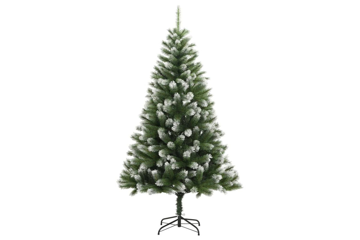 Vidaxl Artificial Hinged Christmas Tree With Flocked Snow 150 Cm-2