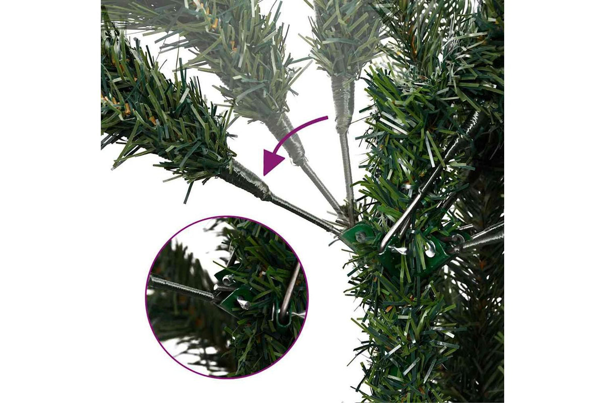 Vidaxl Artificial Hinged Christmas Tree With Stand 180 Cm-8