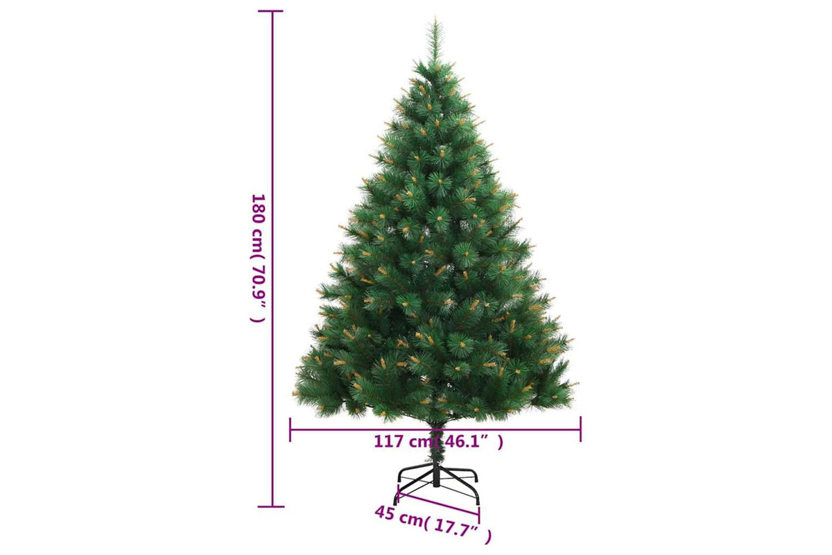Vidaxl Artificial Hinged Christmas Tree With Stand 180 Cm-9
