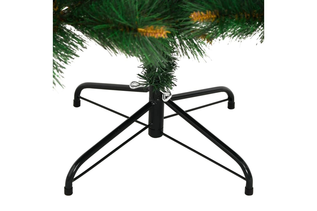 Vidaxl Artificial Hinged Christmas Tree With Stand 210 Cm-5