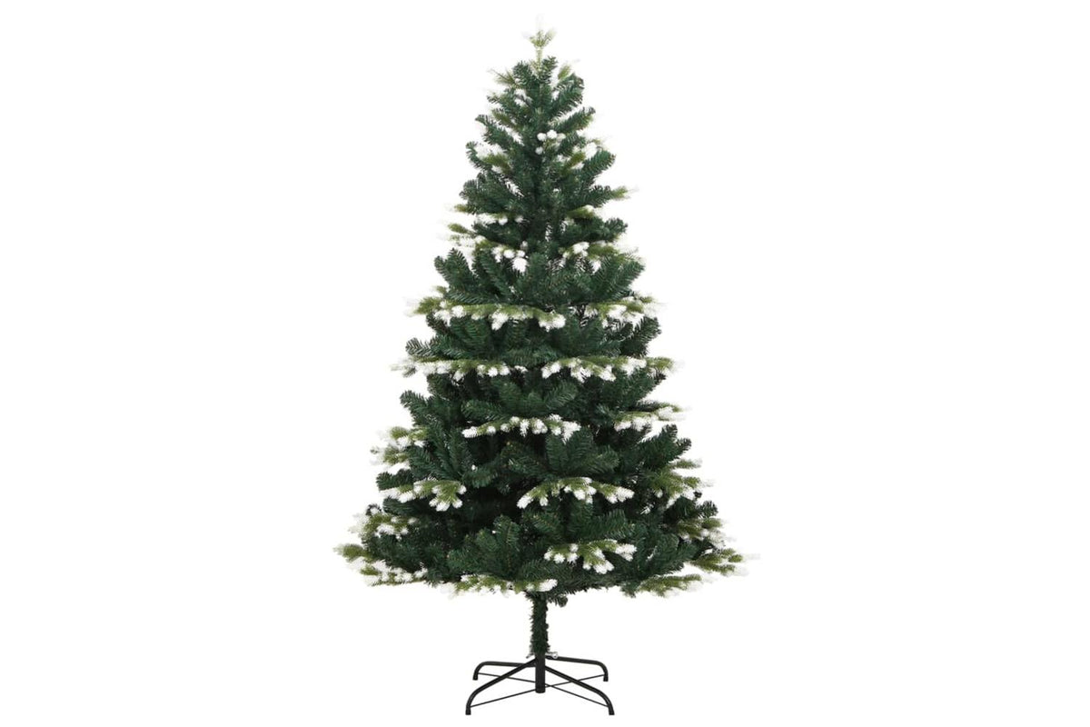 Vidaxl Artificial Hinged Christmas Tree With Flocked Snow 210 Cm-2