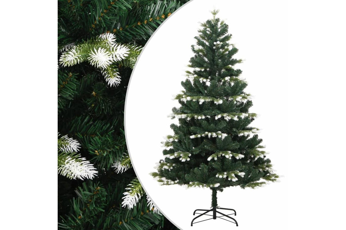 Vidaxl Artificial Hinged Christmas Tree With Flocked Snow 240 Cm
