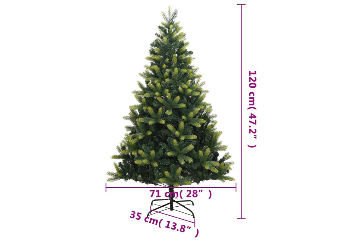 Vidaxl Artificial Hinged Christmas Tree With Stand 120 Cm-9