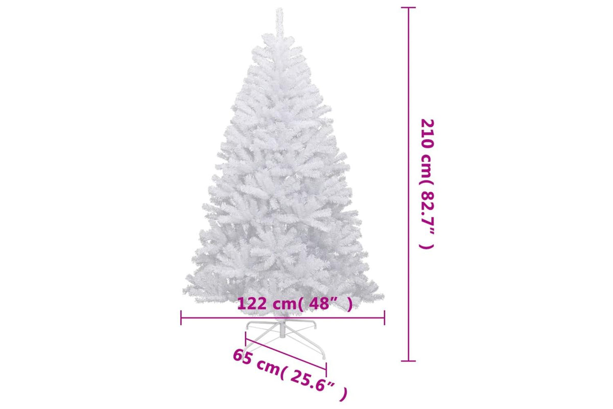 Vidaxl Artificial Hinged Christmas Tree With Flocked Snow 210 Cm-9