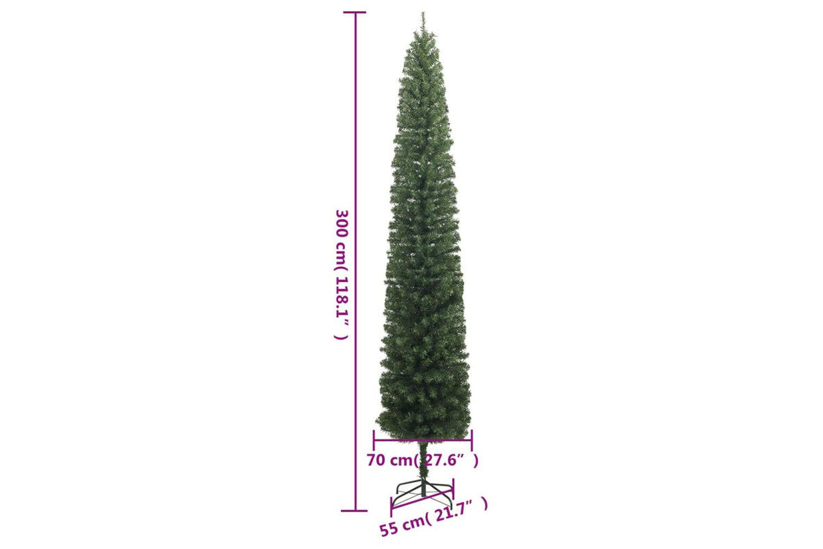 Vidaxl Slim Christmas Tree With Stand 300 Cm Pvc-7