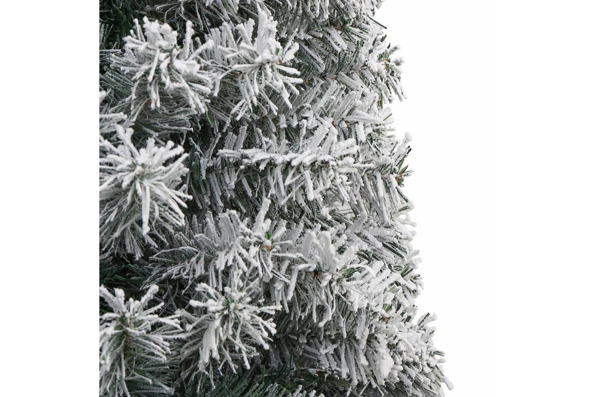 Vidaxl Slim Christmas Tree With Stand And Flocked Snow 270 Cm Pvc-4