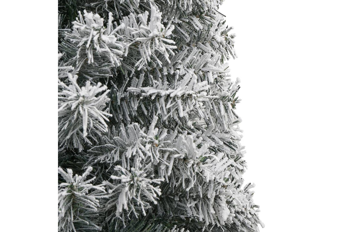 Vidaxl Slim Christmas Tree With Stand And Flocked Snow 300 Cm Pvc-4